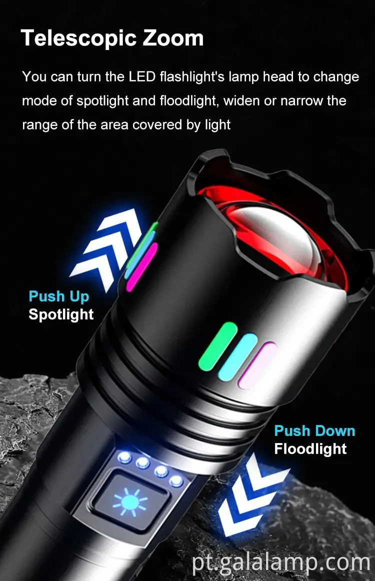 Lanterna a laser branca, iluminação à prova d'água forte, carregamento multifuncional